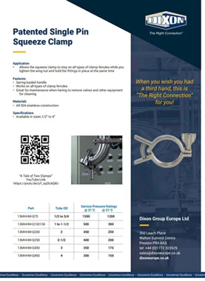Single Pin Squeeze Clamp